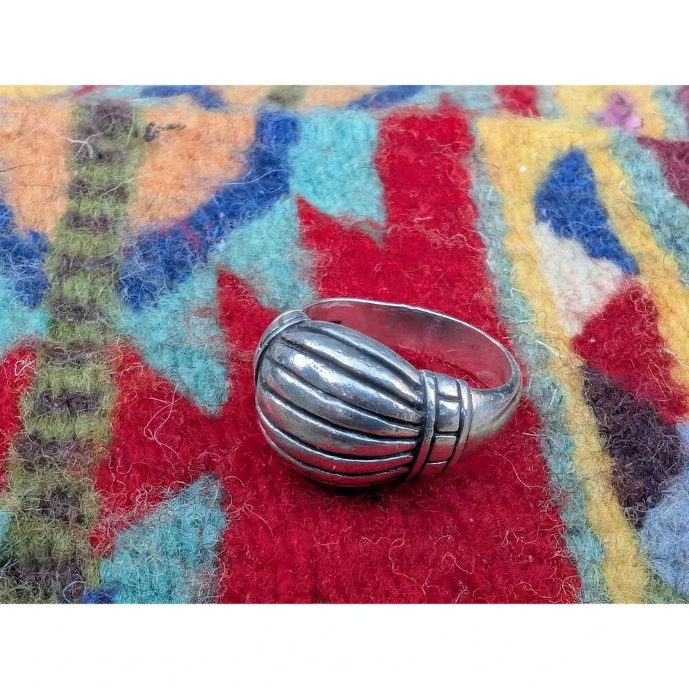 Vintage Sterling Silver Dome Ring Size 7